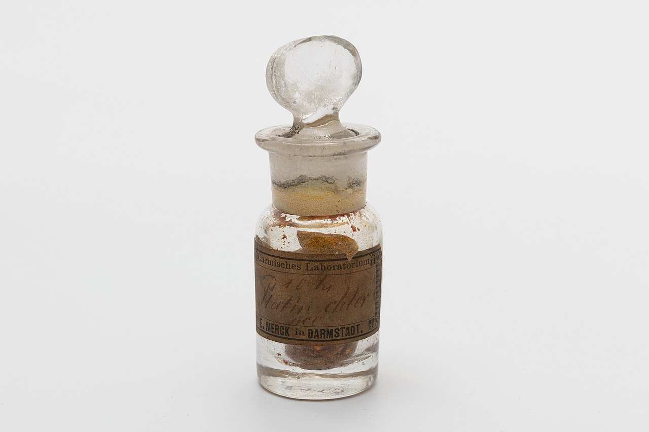 Clear glass apothecary bottle